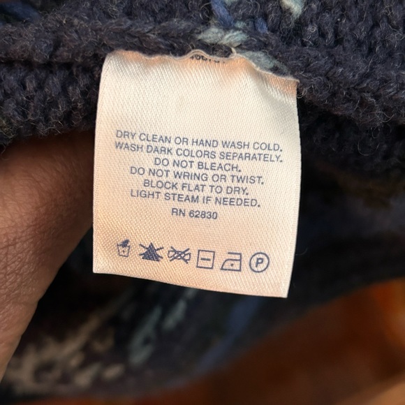Lands End wool fair isle mock turtleneck sweater medium - Picture 4 of 9